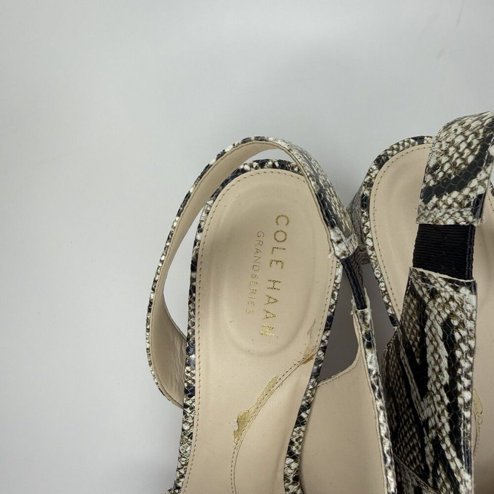 Cole Haan Grand Series Pumps Womens Phyton Slingback Embossed Leather Snake 10B - Picture 3 of 12